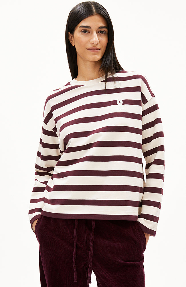 ARMEDANGELS Iconic A Frankaa bold sweater cranberry organic cotton ladies | Sophie Stone