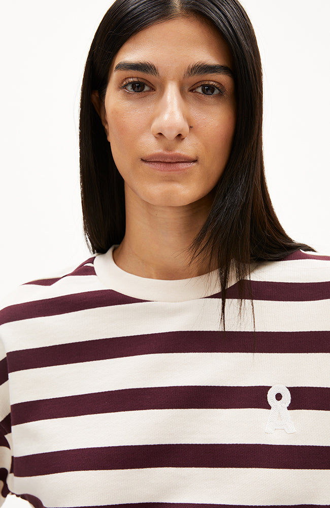 ARMEDANGELS Frankaa bold sweater cranberry organic cotton women | Sophie Stone