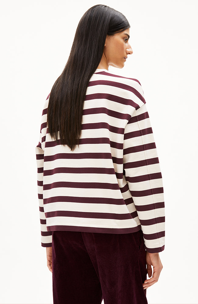 ARMEDANGELS Frankaa bold sweater cranberry organic cotton woman | Sophie Stone