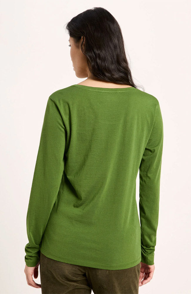 Lanius garden green longsleeve van bio katoen voor dames | Sophie Stone