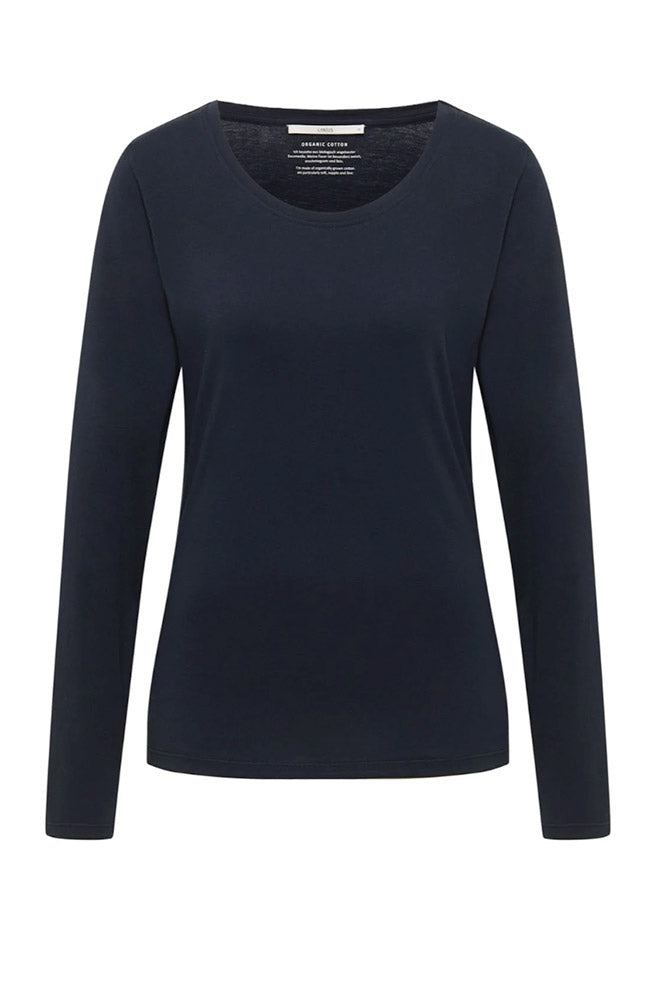 Lanius donkerblauwe longsleeve van bio katoen voor dames | Sophie Stone