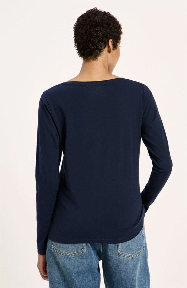 Lanius blauwe longsleeve van biologisch katoen voor dames | Sophie Stone
