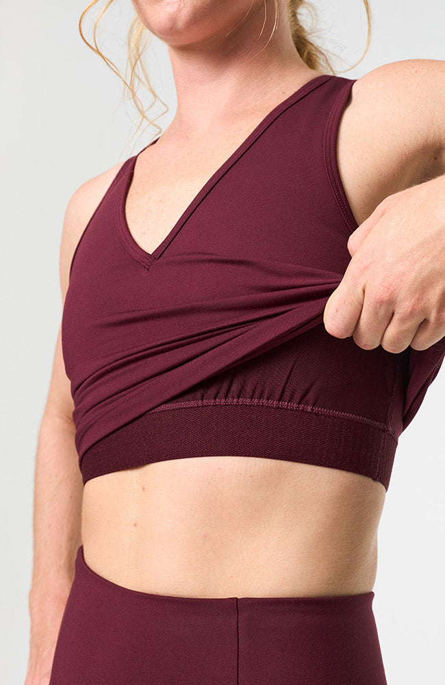 Girlfriend Collective tanktop rood van 100% GRS gerecycled polyester voor dames | Sophie Stone