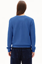 ARMEDANGELS Menaal cardigan blue organic cotton ladies | Sophie Stone