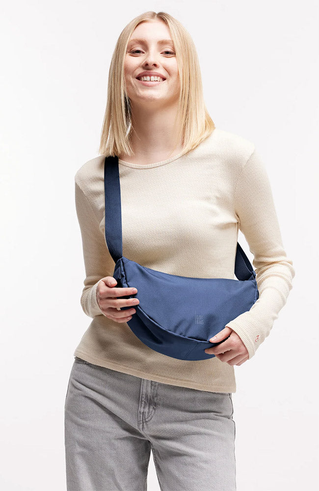 GOT BAG Moon Bag Small Blue, made from recycled ocean plastic, unisex | Sophie Stone