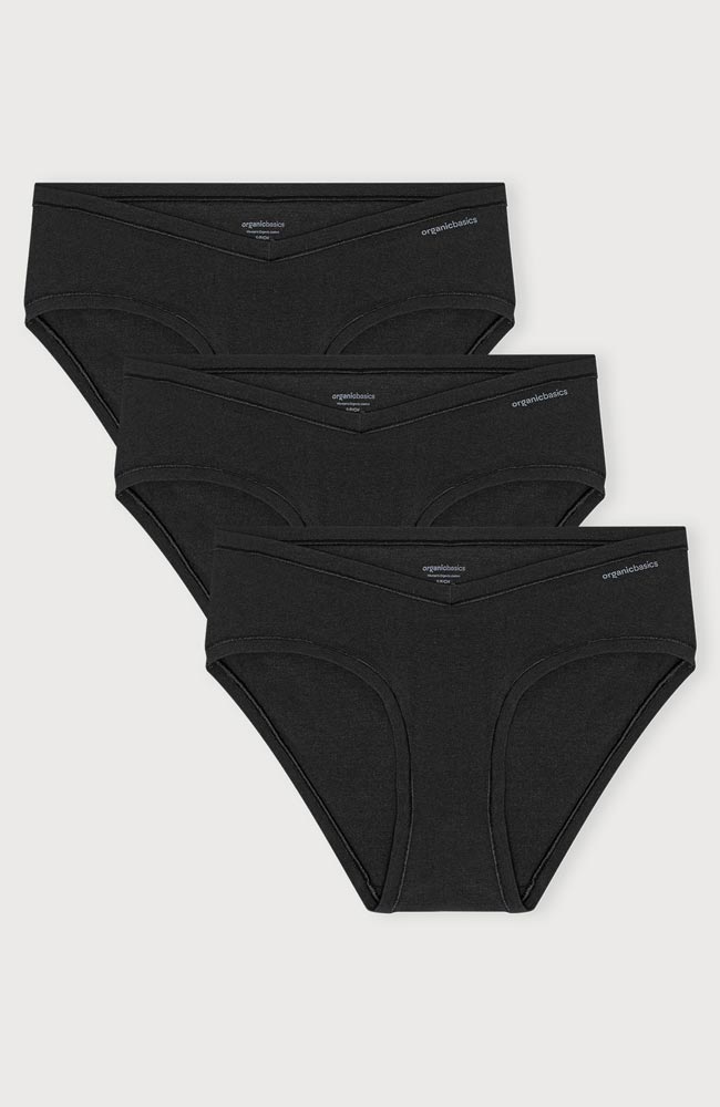 Organic Basics 3er-Pack Flex Hipster schwarz aus Bio-Baumwolle für Damen | Sophie Stone
