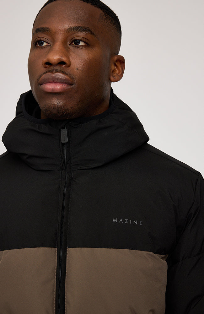 Mazine Puffer jas black olive gerecycled polyester voor heren | Sophie Stone