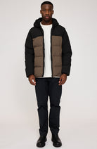 Mazine Puffer jas zwart bruin van 100% gerecycled polyester voor heren | Sophie Stone