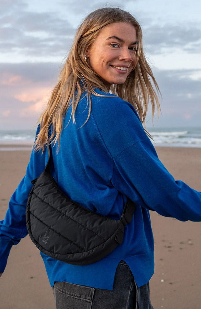 GOT BAG Moon Bag Small Puffer Jacket, Black, Recycled Material, Women's | Sophie Stone