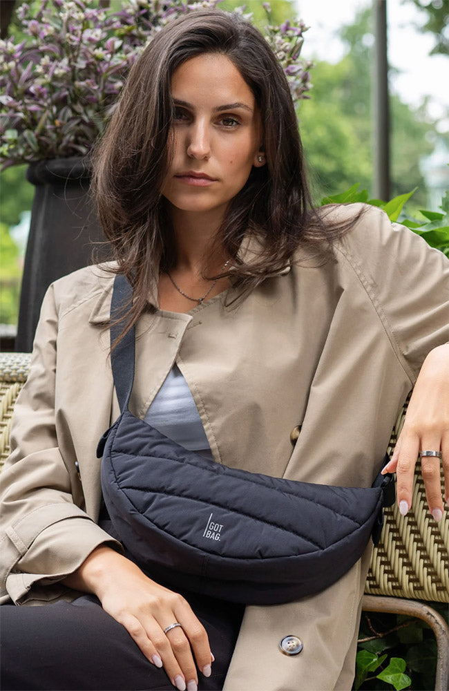 GOT BAG Moon Bag Small Puffer Black (Made from Recycled Ocean Plastic) Unisex | Sophie Stone