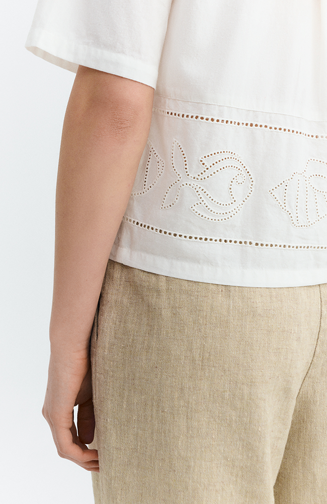 Thinking MU Vainica Ane blouse white organic cotton women's | Sophie Stone