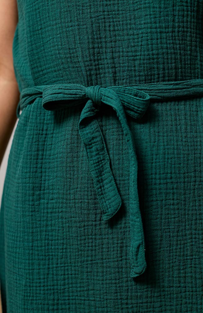 TWOTHIRDS Mwali dress green made from organic cotton for women | Sophie Stone