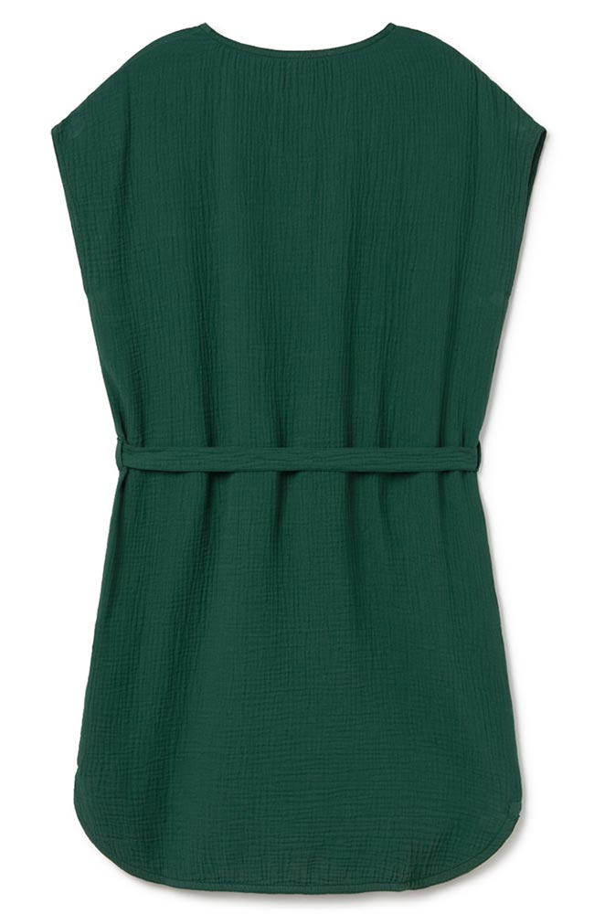 TWOTHIRDS Mwali dress in dark green organic cotton for women | Sophie Stone