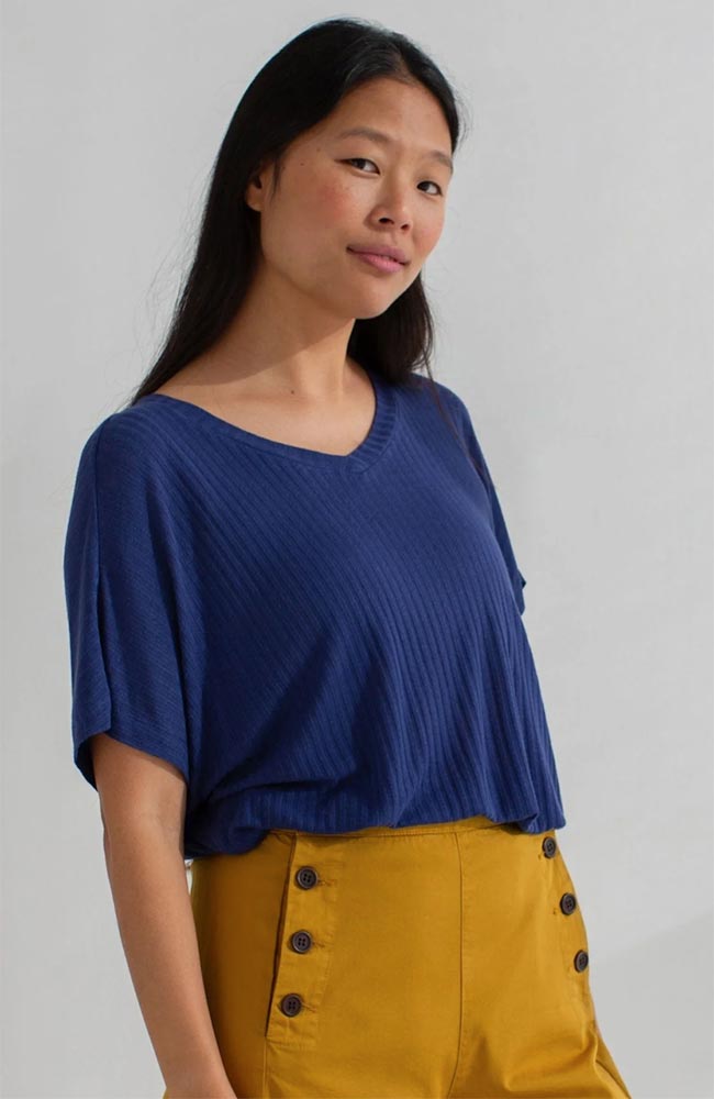 TWOTHIRDS Illetis T-shirt blueberry made from TENCEL for women | Sophie Stone
