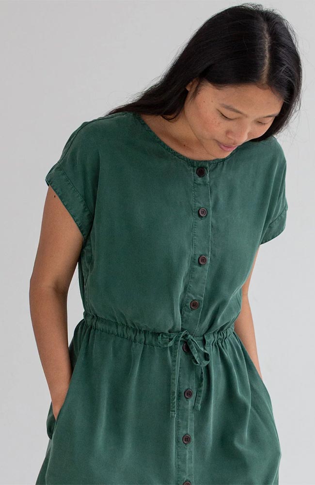 TWOTHIRDS Marasusa dress in green TENCEL lyocell for women | Sophie Stone
