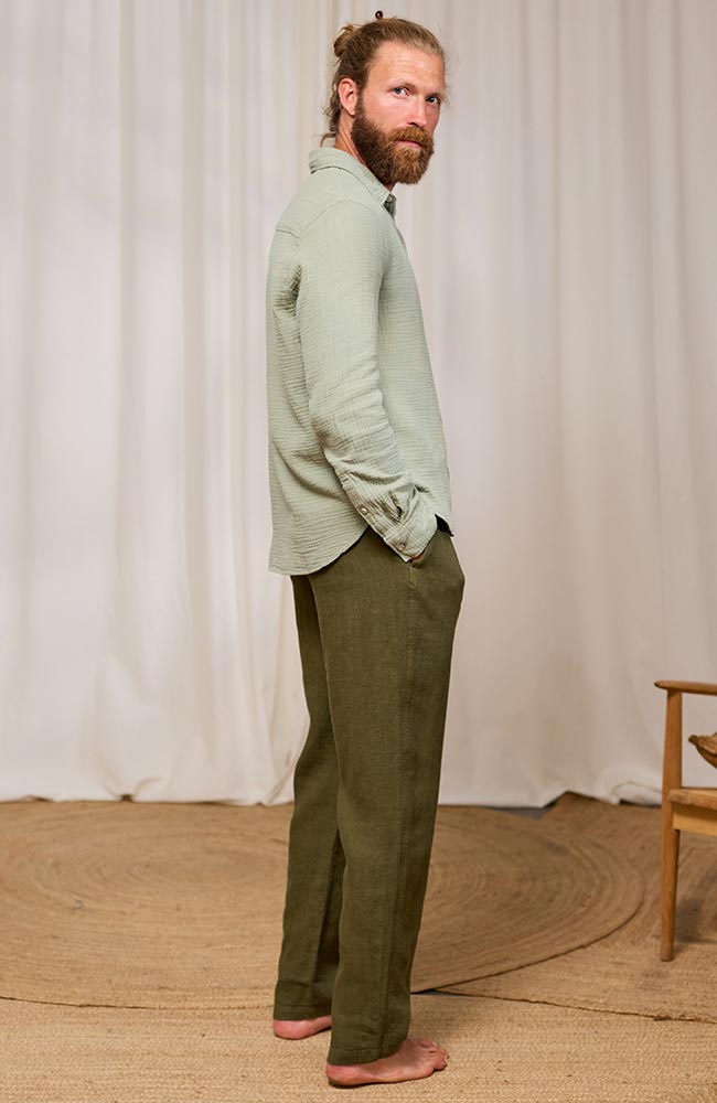 TWOTHIRDS Unyee shirt light green organic cotton men | Sophie Stone