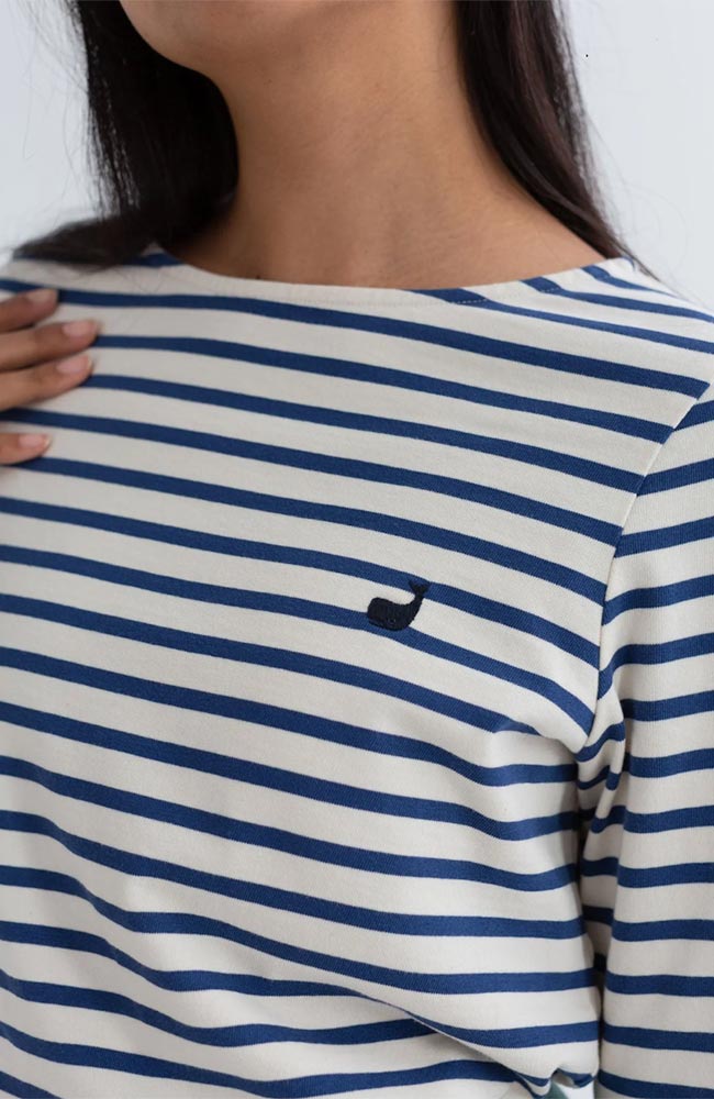 TWOTHIRDS Martinica long sleeve blue white organic cotton for women | Sophie Stone