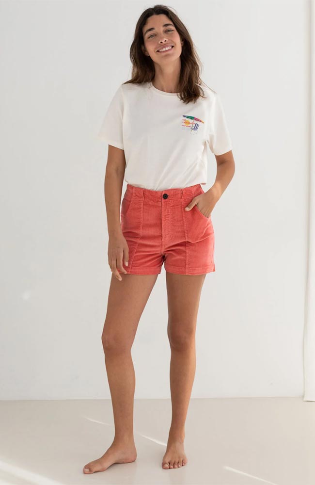 TWOTHIRDS Cockatoo rib shorts pink organic cotton women | Sophie Stone