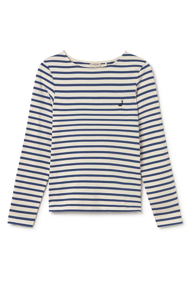 TWOTHIRDS Martinica long sleeve blue white organic cotton for women | Sophie Stone