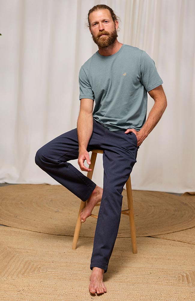 TWOTHIRDS Qalito t-shirt old blue van biologisch katoen voor heren | Sophie Stone