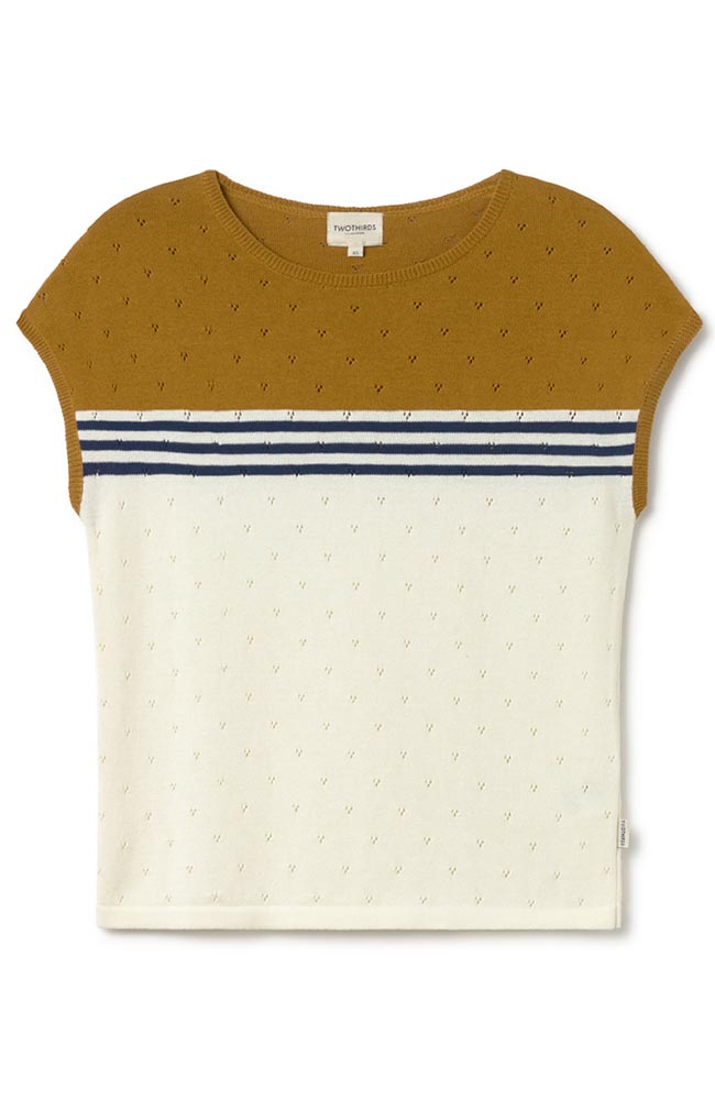 TWOTHIRDS Mariolu top ecru mustard made from organic cotton for women | Sophie Stone