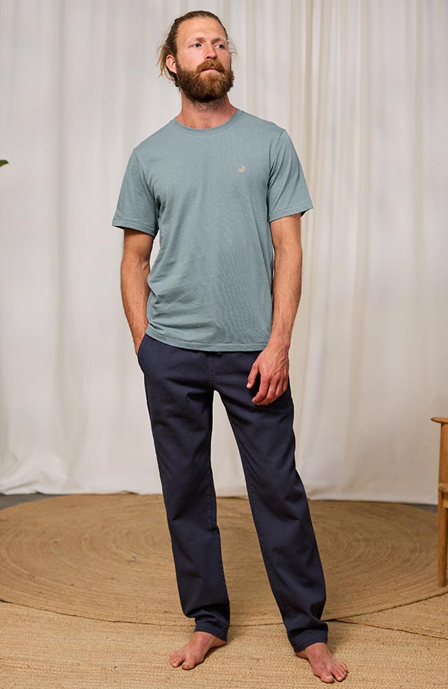 TWOTHIRDS Qalito t-shirt old blue van biologisch katoen voor heren | Sophie Stone