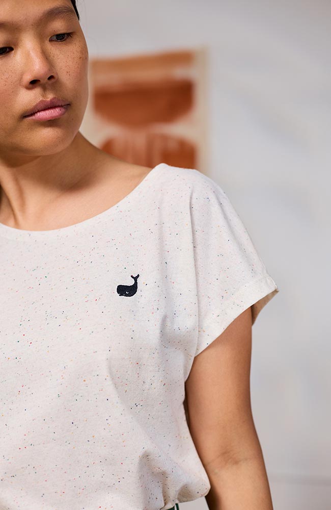 TWOTHIRDS Quirimbas t-shirt faux white cotton and polyester women's | Sophie Stone