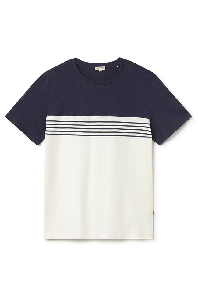 TWOTHIRDS Plavi t-shirt navy wit van bio katoen voor heren | Sophie Stone