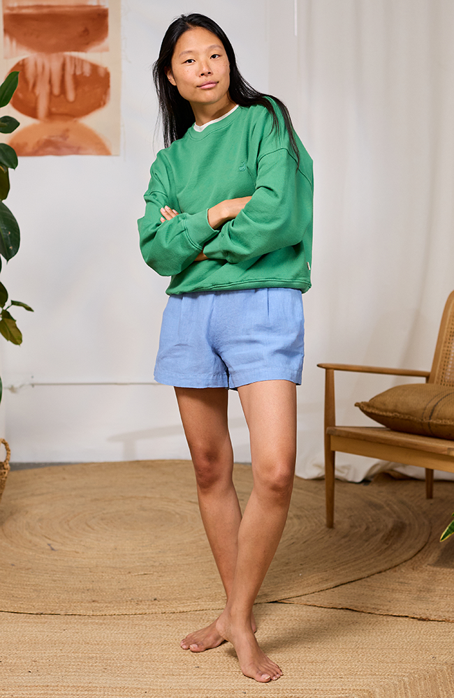 TWOTHIRDS Niza sweater green organic cotton for women | Sophie Stone