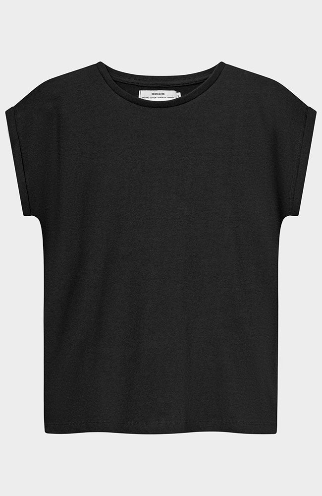 Dedicated Visby base t-shirt charcoal organic cotton women | Sophie Stone