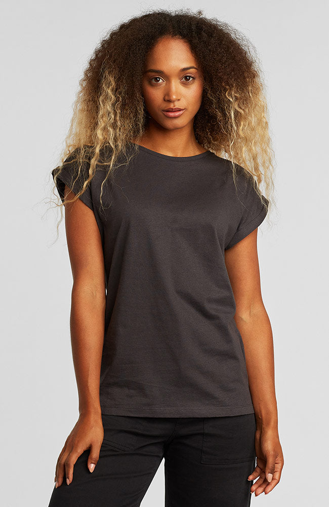 Dedicated Visby base t-shirt charcoal organic cotton women's | Sophie Stone