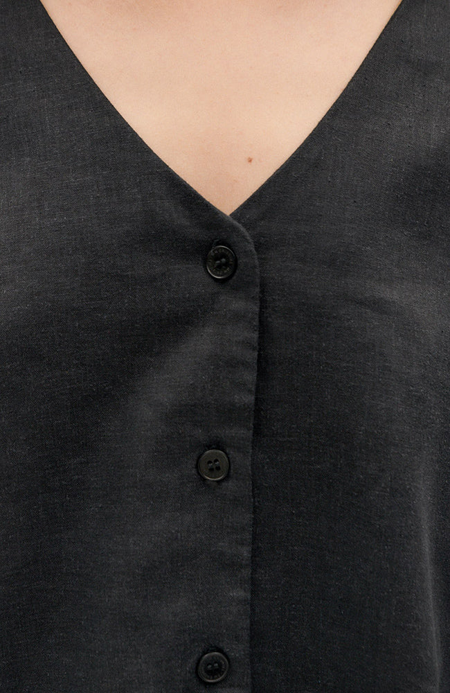 Thinking MU Libelula blouse black hemp dames | Sophie Stone