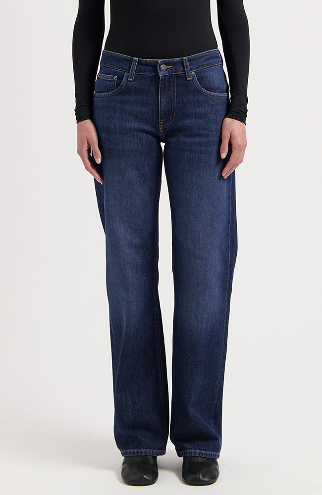 MUD jeans Carry Mid Straight jeans faded vintage van o.a. bio katoen vrouw | Sophie Stone