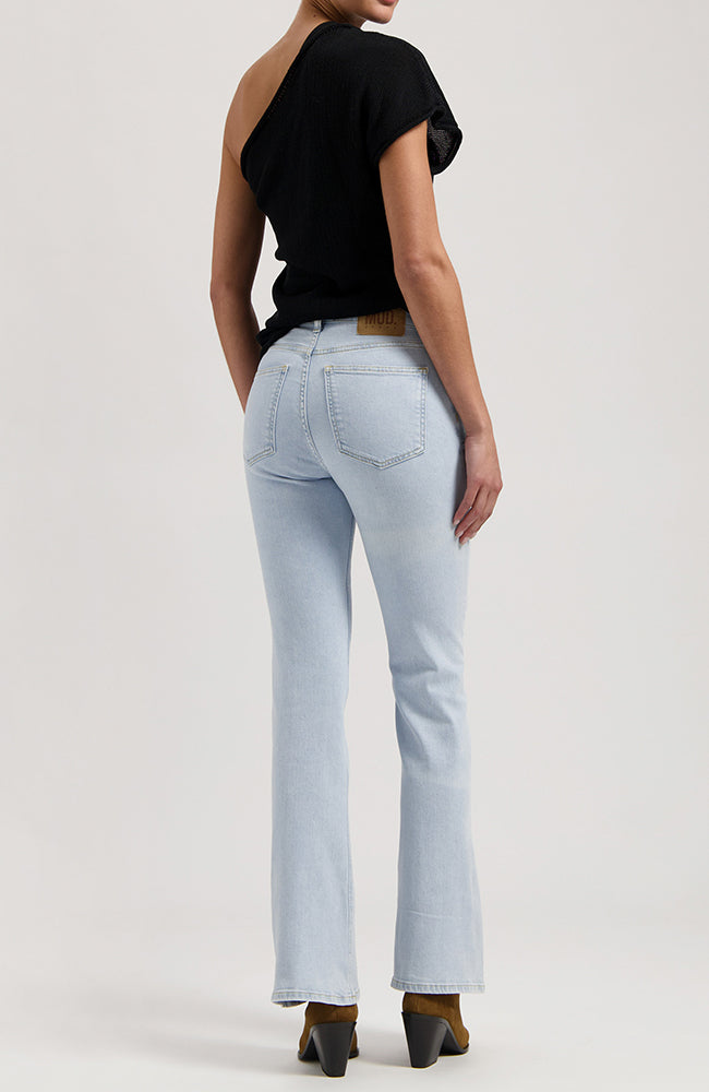 MUD jeans Isy Flared Light Stone from organic cotton | Sophie Stone, among others