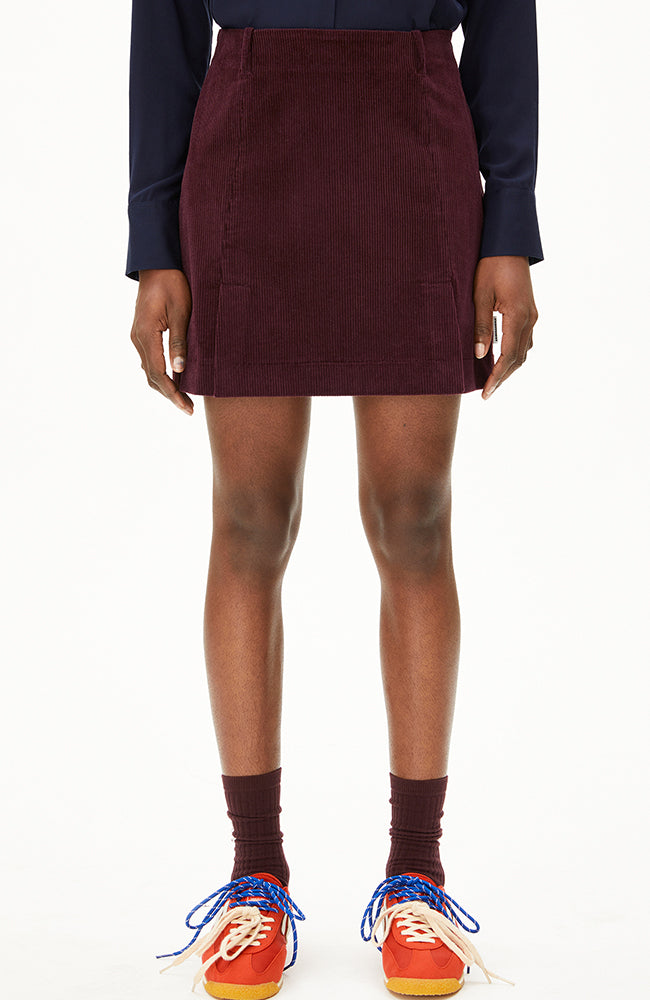 ARMEDANGELS Zalaiaa rokje cranberry bio katoen voor dames | Sophie Stone