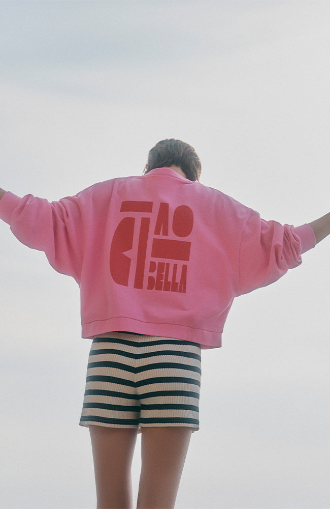 Lanius Ciao bella pink organic cotton sweater for women | Sophie Stone