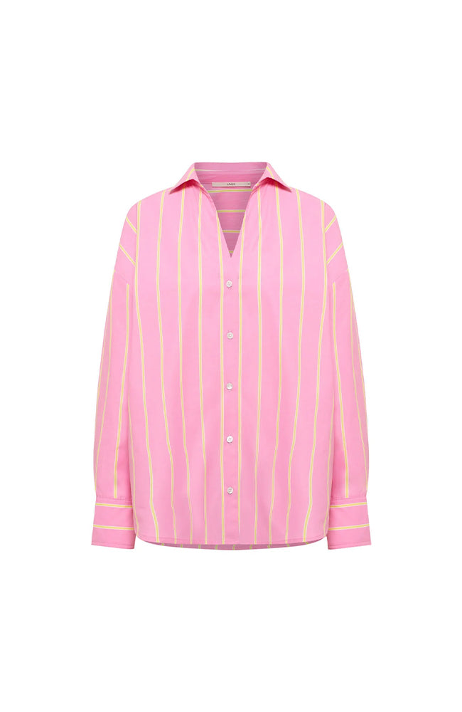 Lanius Blouse streep roze geel dames van bio katoen dames | Sophie Stone