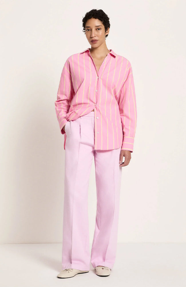 Lanius Blouse streep bright orchid en sun dames van biologisch katoen dames | Sophie Stone