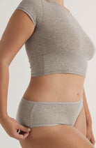 Organic Basics | Core rib briefs gray melange organic cotton ladies | Sophie Stone