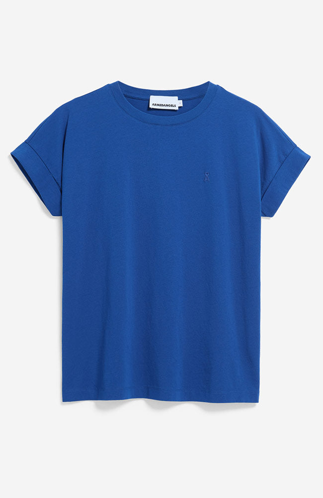 ARMEDANGELS Idaara T-shirt blue made from organic cotton for women | Sophie Stone