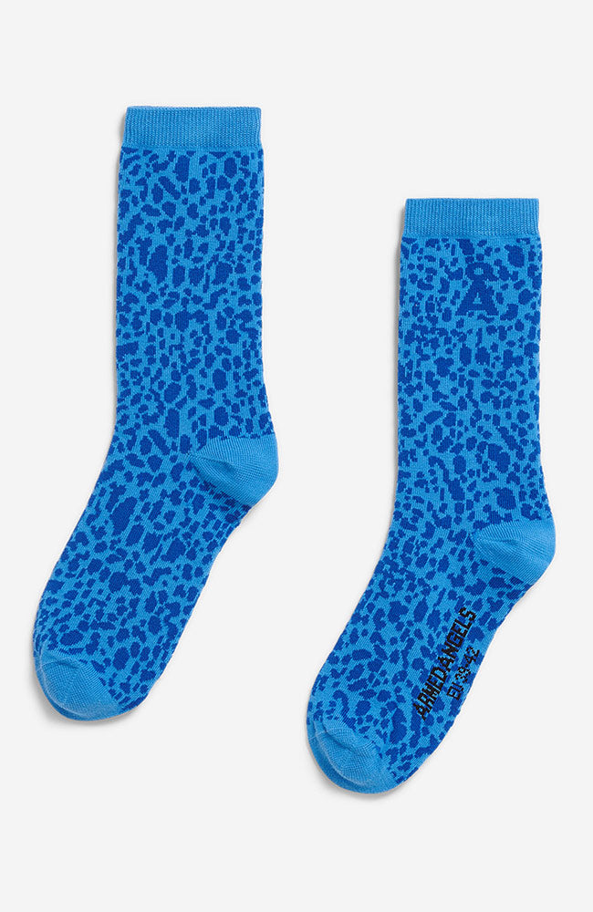 ARMEDANGELS leopard sokken marina blue bio katoen uniseks | Sophie Stone
