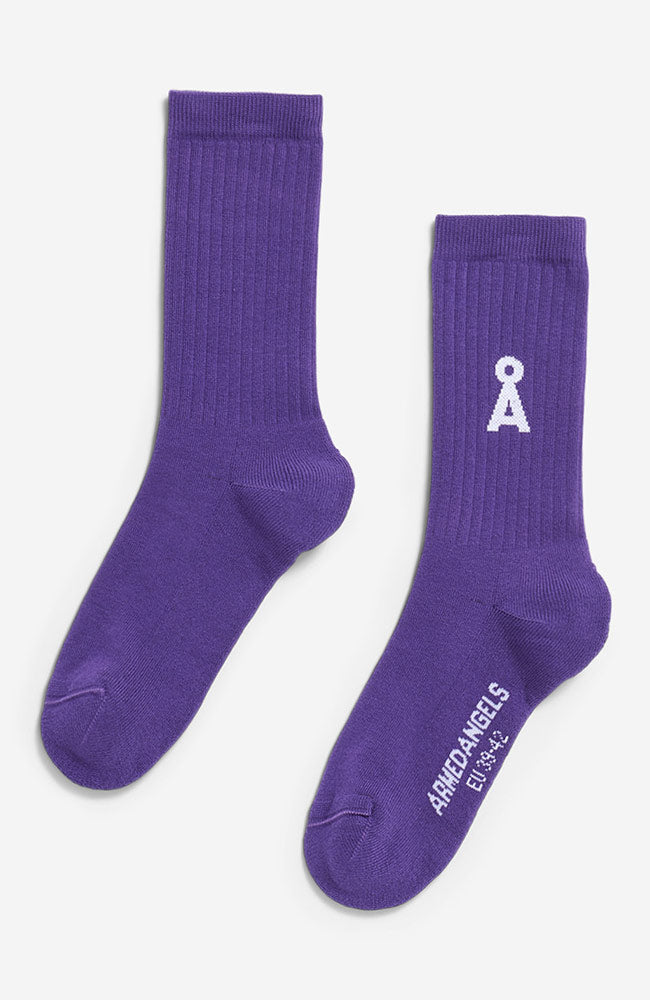ARMEDANGELS Saamus sportsokken pungent purple bio katoen uniseks | Sophie Stone