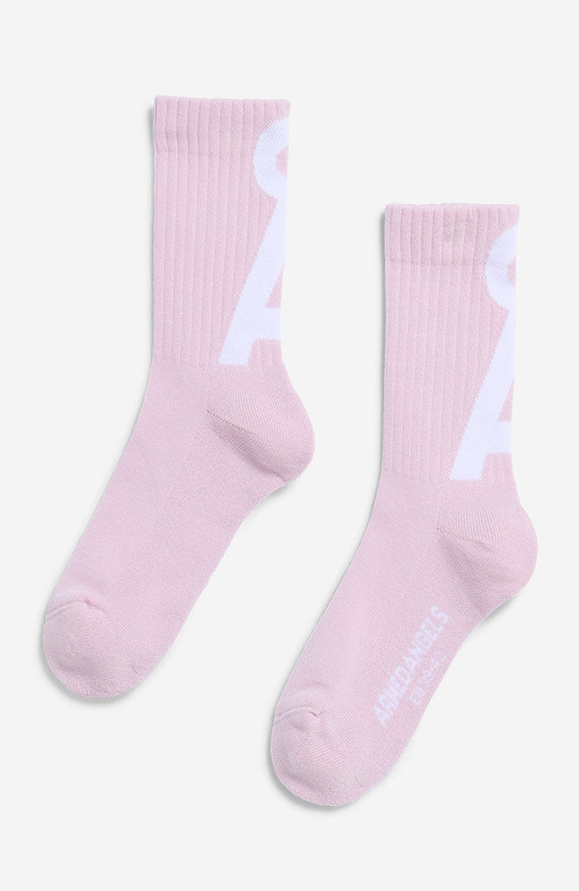 ARMEDANGELS Saamu short pink mist-broken white sportsokken bio katoen uniseks | Sophie Stone
