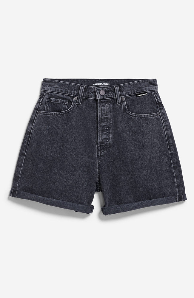 ARMEDANGELS Sheaari Denim-Shorts in Ebony Black aus recycelter Baumwolle für Damen | Sophie Stone