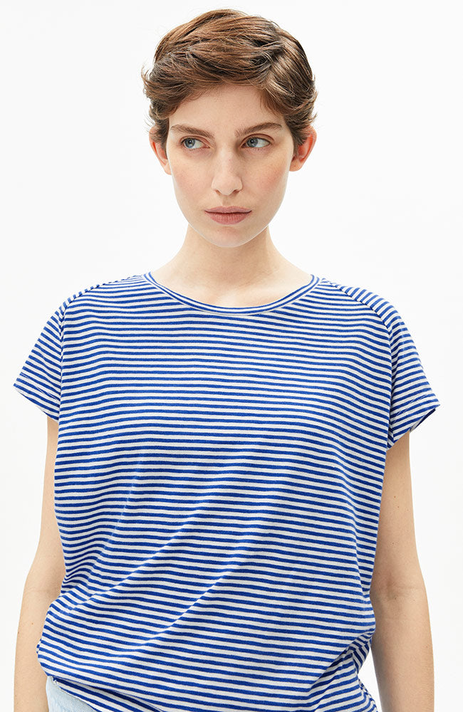 ARMEDANGELS Slub stripe blue van biologisch katoen voor dames | Sophie Stone
