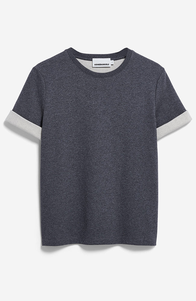 ARMEDANGELS Unwasted top steel melange van katoen voor dames | Sophie Stone