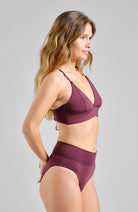 Dedicated Bikini Alva Burgundy bikini top made of recycled polyester women | Sophie Stone