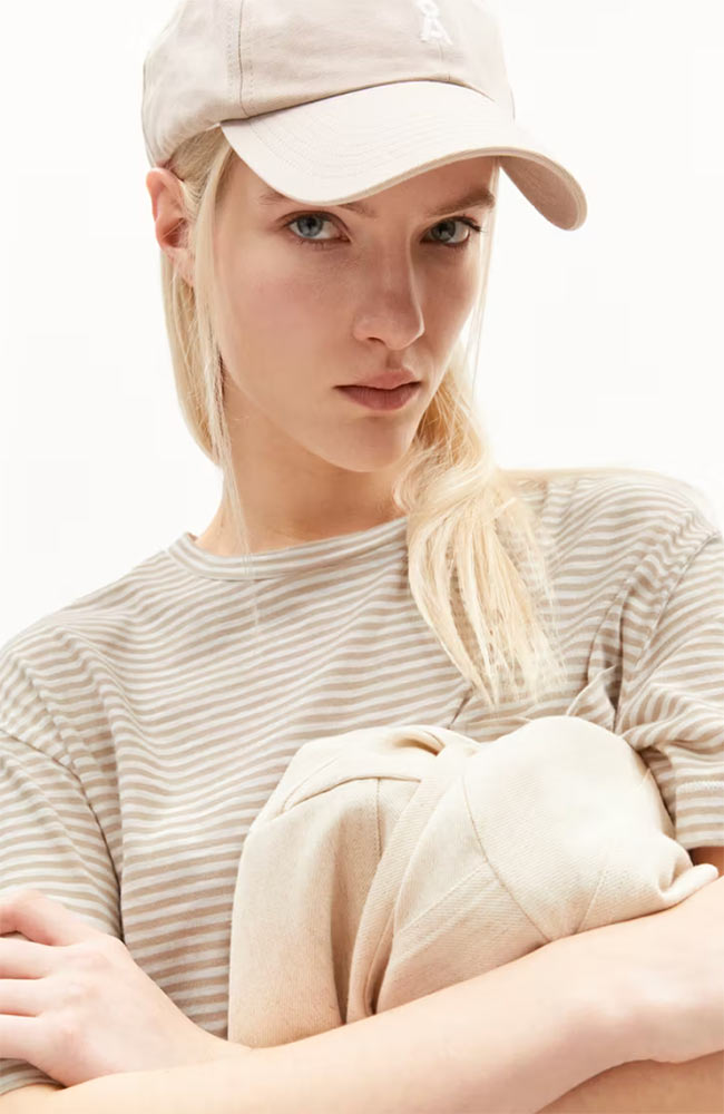 ARMEDANGELS Chaara lovely stripes beige organic cotton ladies | Sophie Stone