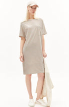 ARMEDANGELS Chaara lovely stripes sand stone oatmilk organic cotton ladies | Sophie Stone