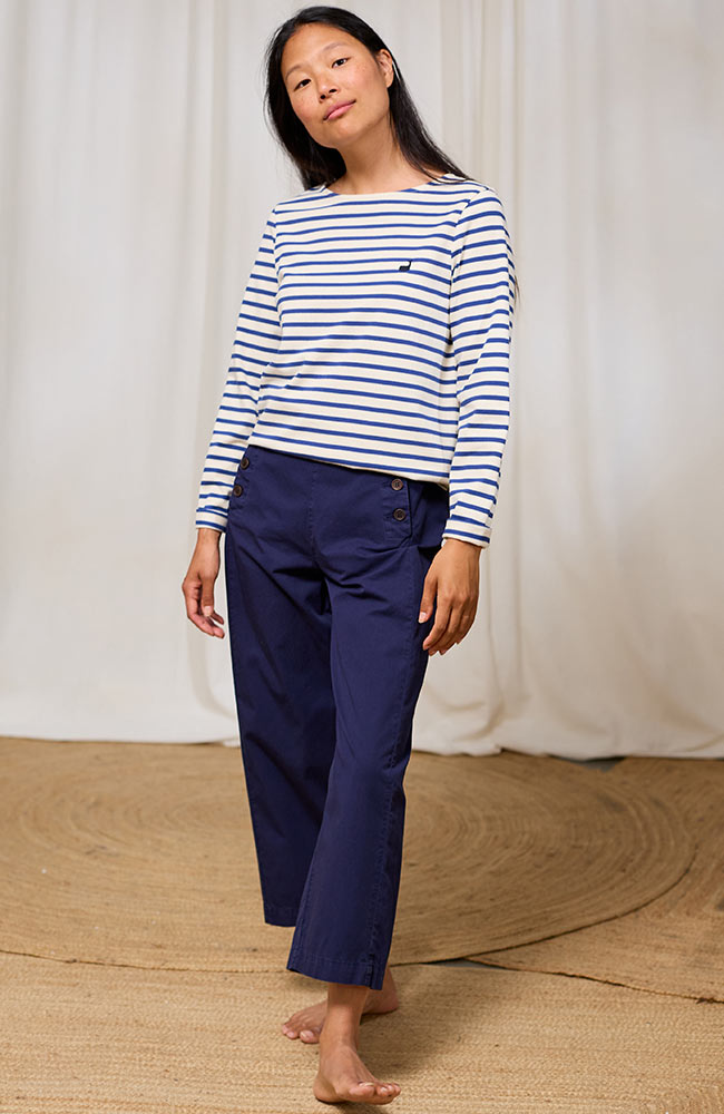TWOTHIRDS Martinica long sleeve blue white organic cotton women's | Sophie Stone